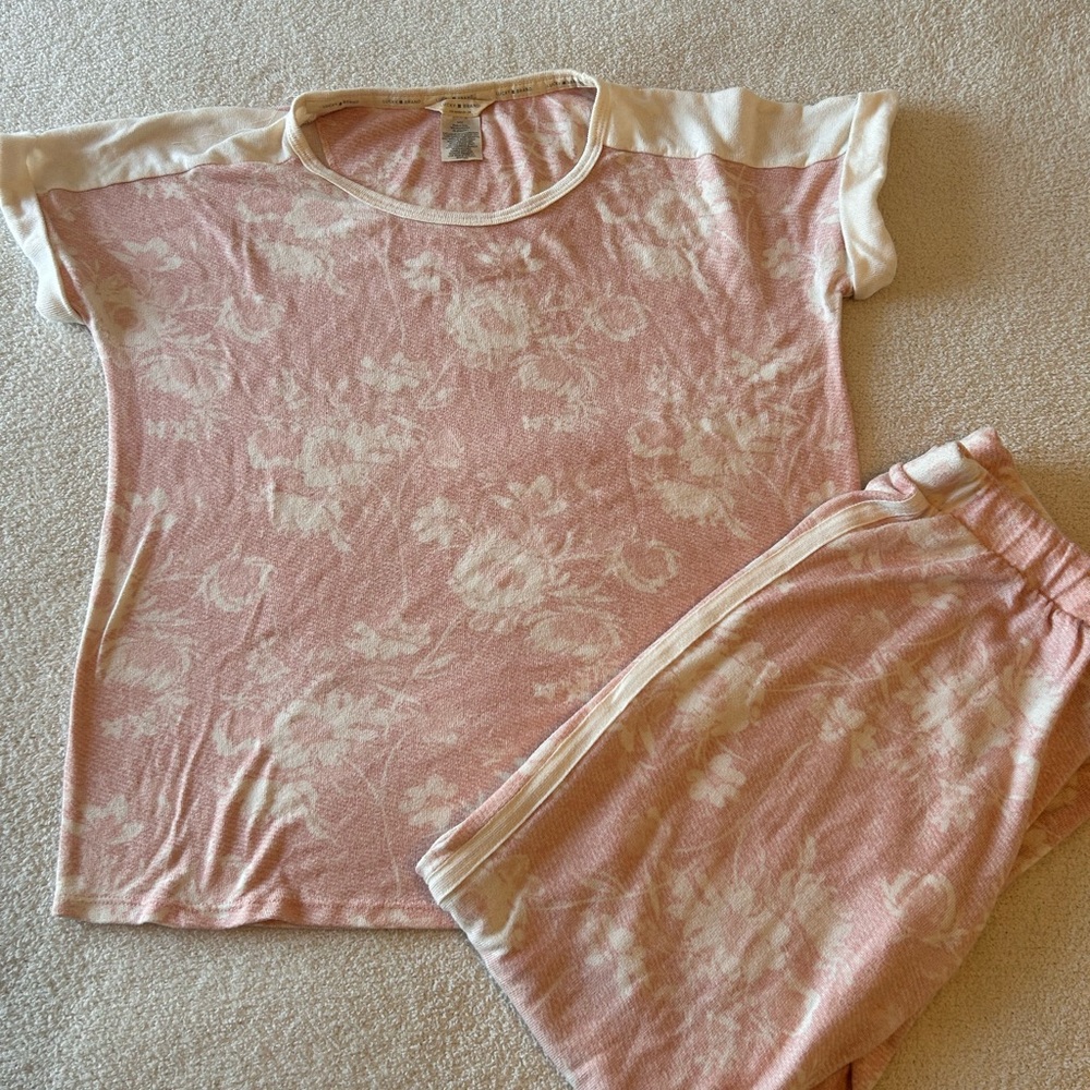 Lucky Brand Pink and Cream Pajama Set Intimates & Sleepwear